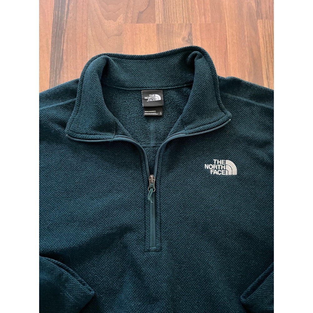 North Face Men's Textured Cap Rock 1/4 Zip Men's Sz L Hunter Green Fall Gorpcore - Picture 2 of 6